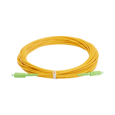 Jumper de Fibra Óptica Monomodo SC/APC - SC/APC Simplex, Color Amarillo, 15 Metros (49.21 Pies) | LPSM3SCASCAS15