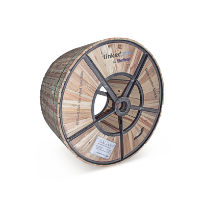 Carrete de 4 km de Fibra Óptica (ADSS) G.652D Armada Anti roedor, Dieléctrica, Monomodo 6 Hilos, Span 200 (Para instalaciones aéreas, en tubería o enterrado directo) | OC-ADSS-ARMD-06C/4KM