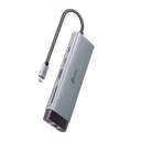 Adaptador HUB 9 en 1, 1 puerto USB-C entrada, 1 puerto HDMI 4K, 1 puerto Ethernet Gigabit, 1 puerto SD y MicroSD, 1 puerto USB-C y 3 puertos USB-A | UH9120C