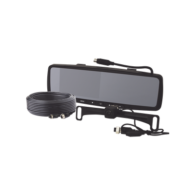 Sistema alámbrico de reversa con cámara y monitor de 4.3 pulgadas, Incluye cámara para placa de  170° | EC4210BK