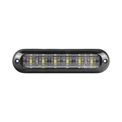 Luz Auxiliar Ultra Brillante  IP67 de 6 LEDs, Color Rojo/Azul, con mica transparente y bisel negro | XLT1835RB
