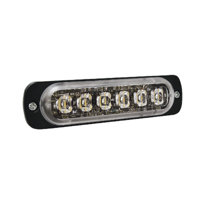 Luz Auxiliar de 6 LED, Ambar, Bisel Negro, Lente Transparente | SP6A