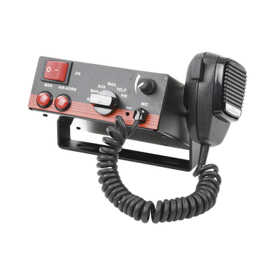 Sirena Vehicular de 100W de Potencia, Con Switch Giratorio de 6 posiciones, Micrófono de Uso Rudo e Interconexión a Radio | X-ELS-100