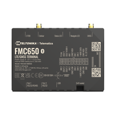 Profesional Rastreador Vehicular (GPS) 4G LTE Cat 1 Con Lectura Can / Bluetooth y Múltiples Entradas y Salidas Digitales | FMC650