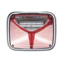 [XLTE1755R] Luz de advertencia de 8 X 6", Color Rojo, Con Luz de Trabajo Clara, Ideal para Ambulancias | XLTE1755R