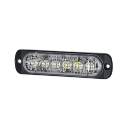 [SP12AW] Luz Auxiliar de 12 LED, Ambar/Claro, SAE, Bisel Negro, Lente Transparente | SP12AW