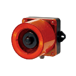 [QWCD50-110240-R-LC] Combinacion de baliza LED color Rojo y sirena electrónica de 31 tonos resistente a la intemperie de volumen máx. 123 dB a 110-220 VCA | QWCD50-110240-R-LC