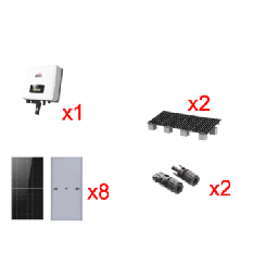[HNS5000TLKIT1] Kit Solar Interconexion 5kW 220Vca / Inversor AFORE / 8 Paneles de 640W / Montaje Incluido | HNS5000TLKIT1