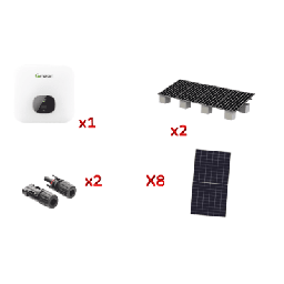 [MIN5000KIT1] Kit Solar Interconexion  / 5kW  220Vca / Inversor GROWATT / Montaje Incluido | MIN5000KIT1