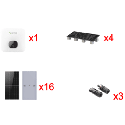 [MIN10000KIT1] Kit Solar Interconexion  / 10kW  220Vca / Inversor GROWATT / Montaje Incluido | MIN10000KIT1