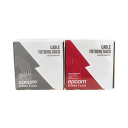 [KIT2CBLPV10RB/100] Kit de 2 rollos de 100 metros de cable fotovoltaico de cobre, rojo y negro, calibre 10 AWG (6mm²), Tipo PV,  1000/2000 V y 120°C. | KIT2CBLPV10RB/100