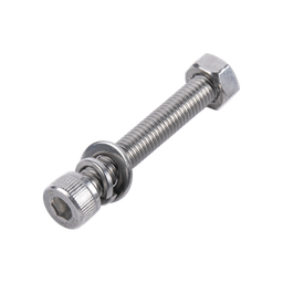 [950-5080-254] 1 Tornillo Allen Milimétrico de Acero Inoxidable  M8-1.25 x 25 / 1 Pza. /Con 1 Tuerca, 1 Arandela de Presión y 1 Plana / Para Montajes de Módulos Foto Voltaicos . | 950-5080-254