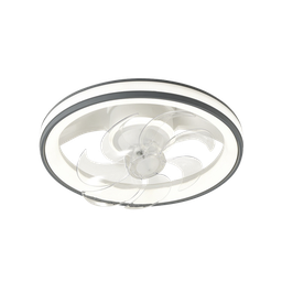 [JLV-013] Ventilador de Techo con Luminario LED de  110 V CA 50/60 Hz /  88 W /4500 Lm / 6500 - 4 000 - 2 700 K /3 Tonos de Luz / 500 mm / 6 Velocidades / Dimeable /Color Blanco y Gris. | JLV-013
