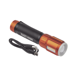 [56412] Linterna LED Portátil Recargable 500 Lúmenes con Luz Frontal y Lateral de Trabajo. Lámpara con tapa de Extremo con Imán, USB-C | 56412