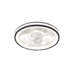 [JLV-014] Ventilador de Techo con Luminario LED de  110 V CA 50/60 Hz /  88 W /4500 Lm / 6500 - 4 000 - 2 700 K /3 Tonos de Luz / 501 mm / 6 Velocidades / Dimeable / Color Blanco y Negro. | JLV-014