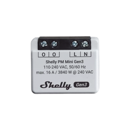 [SHELLYPMMINIGEN3] Mini Medidor de consumo inteligente con Wi-Fi, 1 canal 16A, compatible con asistentes de voz Alexa y GoogleHome | SHELLYPMMINIGEN3