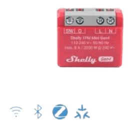 [SHELLY1PMMINIGEN4] Mini Interruptor inteligente Wi-Fi 2.4 / medición de consumo, /1 canal 8A 110-240 / compatible con asistentes de voz | SHELLY1PMMINIGEN4