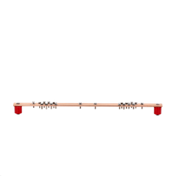 [LP-BUS-RACK] Barra Distribución Tierra Rack 19 in / Cobre 100% / 550A / Aisladores Rojos / 0.64 cm (0.25 in) / J-STD-607-A | LP-BUS-RACK