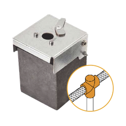 [ATW40/T16/TV] Molde de grafito vertical unión en T vertical de cable 4/0 AWG (pasante) con Pica de 5/8 in (terminal). | ATW40/T16/TV