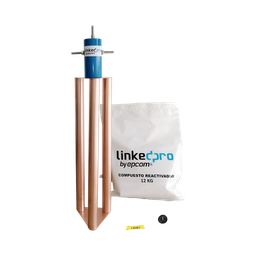 [LP-GROUND-200A] Electrodo Puesta a Tierra 200A / Cobre Electrolítico / Diseño Delta / Filtro Equipotencial / Compuesto 12 kg / Exterior | LP-GROUND-200A