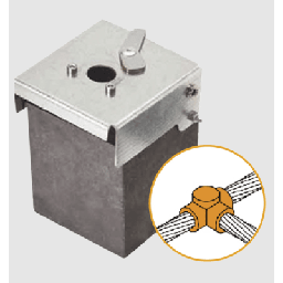 [ATW10/W10/TH] Molde de grafito horizontal unión en T horizontal de cable 1/0 AWG (pasante) con cable 1/0 AWG (terminal). | ATW10/W10/TH