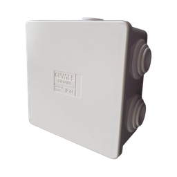 [GW-44-003] Caja Estanca de PVC Para Derivación y Conexión, 6 Entradas, Tapa a Presión, 80×80×40 mm (Mayor Área Interna, Uso Exterior IP44, Material que no Propaga el Fuego y Libre de Hálogenos | GW-44-003