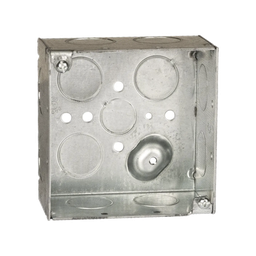 [HUB-231] Caja Cuadrada Galvanizada  de 4 x 4" / Profundidad 2 1/8 / 11 Entradas de 3/4" y 1 de 1/2". | HUB-231