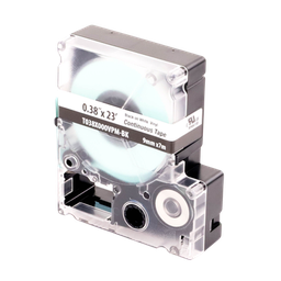 [T038X000VPM-BK] Casete de Etiquetas de Vinilo de Cinta Continua, Color Negro Sobre Blanco, Uso Interior/Exterior, 9 mm de Ancho x 7.6 Metros de Largo (24.93 Pies) | T038X000VPM-BK