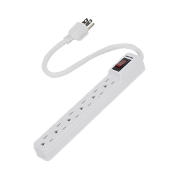[SYS-136201] Multicontacto con cable 30 cm. 6 tomas 127 Vca línea, tierra, neutro 15 A max. | SYS-136201