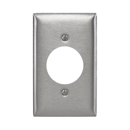 [HUB-SS-720] Placa para Receptaculo Sencillo 20 y 30 A de Media Vuelta/ 1.6" (40 mm) / Acero Inoxidable. | HUB-SS-720