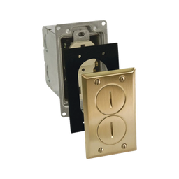 [HUB-RF6500-BR] Kit de Caja de Piso con Receptaculo de  15A 125V/ Acabado Latón. | HUB-RF6500-BR