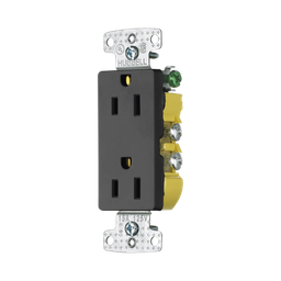 [HUB-RRD-15BK] Contacto Duplex Decorador 15A 125V / 2 Polos 3 Hilos/ Nema5-15R / Color Negro. | HUB-RRD-15BK