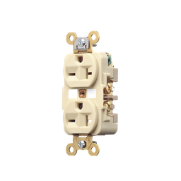[HUB-HBL-5462I] Contacto Dúplex 20 A 250 V / 2 Polos 3 Hilos / Nema 6-20R / Grado Industrial /Color Marfil. | HUB-HBL-5462I