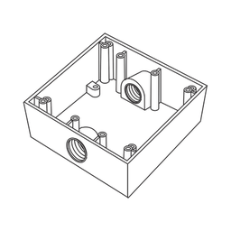 [RC-04-83] Caja Cuadra de 3/4" a Prueba de  Intemperie/ Cuenta con 2 salidas. | RC-04-83