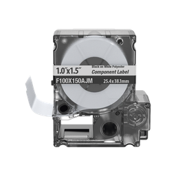 [F100X150AJM] Casete de 150 Etiquetas Bandera, Poliéster de 25.4 mm x 38.1 mm (1 x 1.5 pulgadas), para Cables de 3.1 mm - 5.1 mm (0.12 - 0.2 pulgadas) de Diámetro, Área de Impresión Color Blanco | F100X150AJM