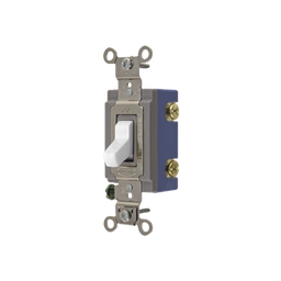 [HUB-HBL-1201-W] Interruptor de Palanca 15 A 120-277 V CA/ Unipolar / Grado Industrial/ Uso Extra Pesado / Cableado Lateral y Posterior / Color Blanco. | HUB-HBL-1201-W