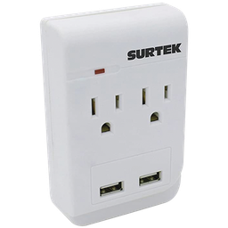 [SYS-136205] Multicontacto de ABS con 2 contactos aterrizados  y 2 puertos USB. | SYS-136205
