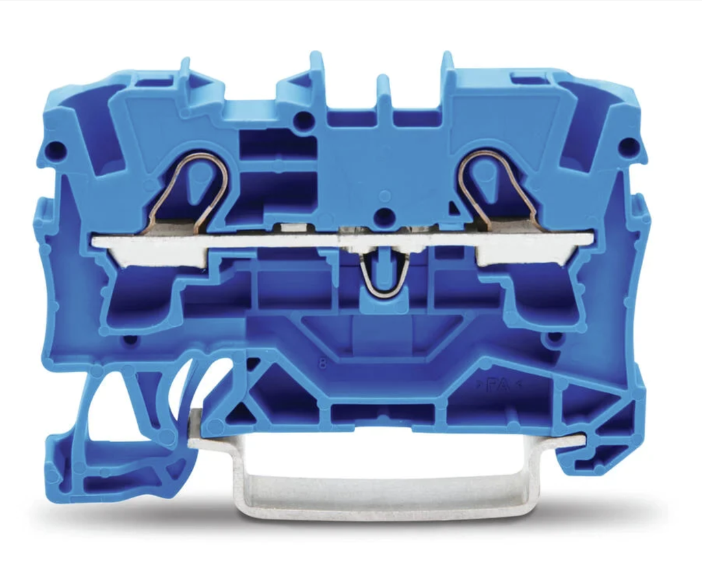 Borna de conexión carril DIN Azul 41A de 6 mm