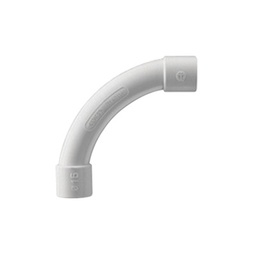 [DX-40-125] Curva de radio estrecho para tubería rígida, recomendado para cables de datos, PVC Auto-extinguible, de 25 mm | DX-40-125