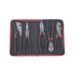 [PST-H010-03] Juego de 5 Pinzas de 8" con Estuche. Incluye: P. Mecánica, P. para Tubo, P. Eléctrica, P. Corte, Nariz Larga. | PST-H010-03