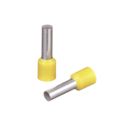 [FSD82-12-C] Ferrúl de cobre DIN Amarillo para Cable 10 AWG con largo 12 mm.  Paquete de 100 Piezas | FSD82-12-C