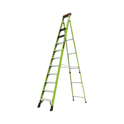 [SENTINEL12] Escalera de 3.65 m Capacidad máxima de 170 Kg, inclinada, de fibra de vidrio con almohadilla de pared giratoria. | SENTINEL12