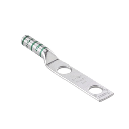 [LCC2-38D-Q] Conector de Compresión de Cobre con 2 Orificios 3/8" para Cable 2 AWG,  1" de espacio entre Orificios. Paquete de 25 Piezas | LCC2-38D-Q