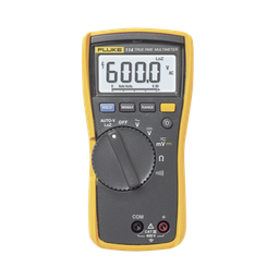 [FLUKE-114] Multímetro Digital Básico para Electricista, Uso con Voltaje Máximo de 600 V y Pantalla LED Retroiluminada | FLUKE-114