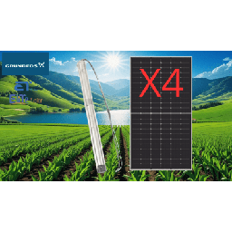 [KIT-11SQF2-610W-B] Kit De Bombeo Solar/ Bomba 1.4Kw / 4 Módulos Solares 610w | KIT-11SQF2-610W-B