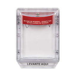 [STI-1100-ES] Cubierta Protectora de Policarbonato Serie Stopper IIÆ, Con Bocina, Sin Espaciador, Montaje Empotrado, Etiqueta en Español | STI-1100-ES