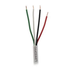 [LP418W/1000] Cable de 305 Metros (1000 Pies): 4 x 18 AWG, Color Blanco, CM, Para Sistemas de Seguridad y Alarmas | LP418W/1000
