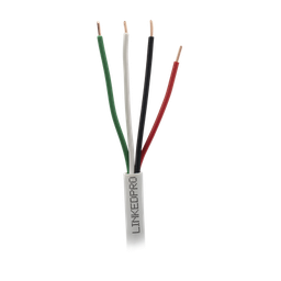 [LP224W/1000] Bobina de Cable 305 Metros (1000 Pies): 4 x 22 AWG, Color Blanco, CM, Para Sistemas de Seguridad y Alarmas | LP224W/1000