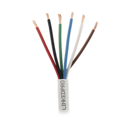 [LP618W/1000] Bobina de Cable 305 Metros (1000 Pies): 6 x 18 AWG, Color Blanco, CMR, Para Sistemas de Seguridad y Alarmas | LP618W/1000