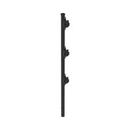 [SYS-POST-7B] Poste de Paso Negro de 0.75m para Cerca Electrificada. Tubo Galvanizado cal. 18 de 1"Diam. con Tapón y 3 Aisladores Instalados. | SYS-POST-7B